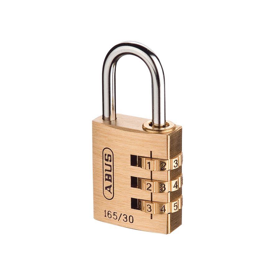 ABUS 165/30 30mm Solid Brass Body Combination Padlock (3 Digit) Carded