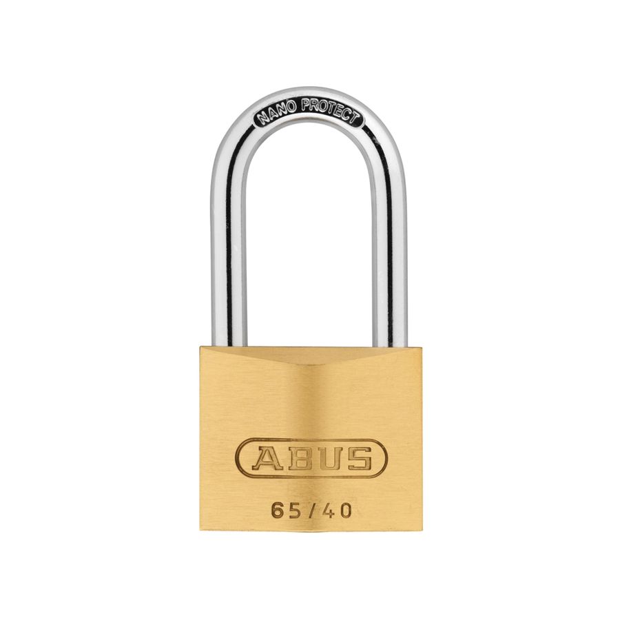 ABUS 65/40mm Brass Padlock 40mm Long Shackle