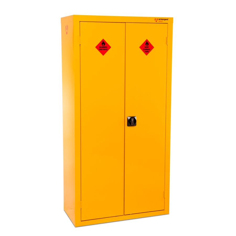 Armorgard Safestor Hazardous Floor Cupboard 900mm x 465mm x 1800mm with 3 Shelves HFC7