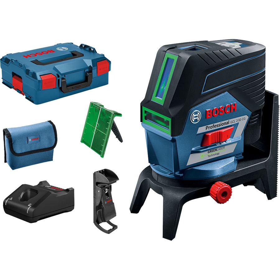 Bosch CGCL 2-50 CG + RM 2 Professional Green Beam Combi Laser (L-BOXX)