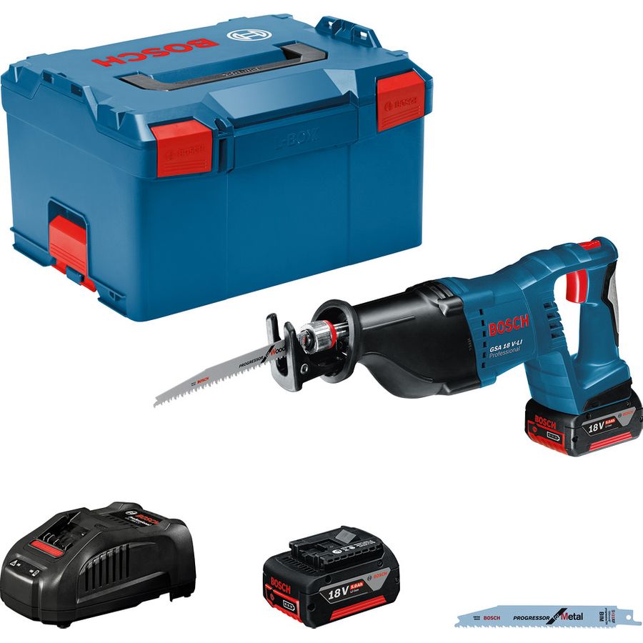 Bosch GSA 18V-Li Sabre Saw With 2 X 5Ah Batteries