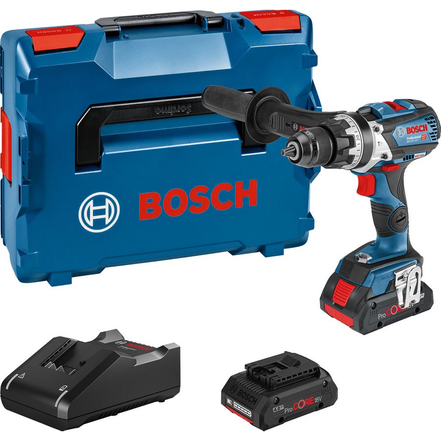 Bosch GSB 18V-110 C (2 x 4.0Ah ProCORE18V, GAL 18V-40, L-BOXX) BRUSHLESS 18V Combi