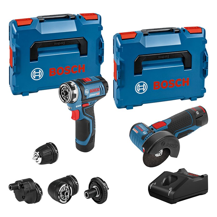 Bosch Cordless 12v Kit GSR 12 V-15 FC Drill/Driver and GWS 12 V-76 Angle Grinder 0615990N2Z