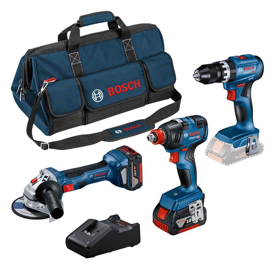 Bosch Professional 18v 3 Piece Brushless Cordless Toolkit 0615990N35