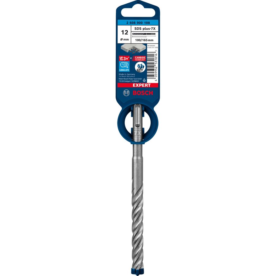 M12 x 165mm Bosch EXPERT SDS plus-7X Hammer Drill Bit