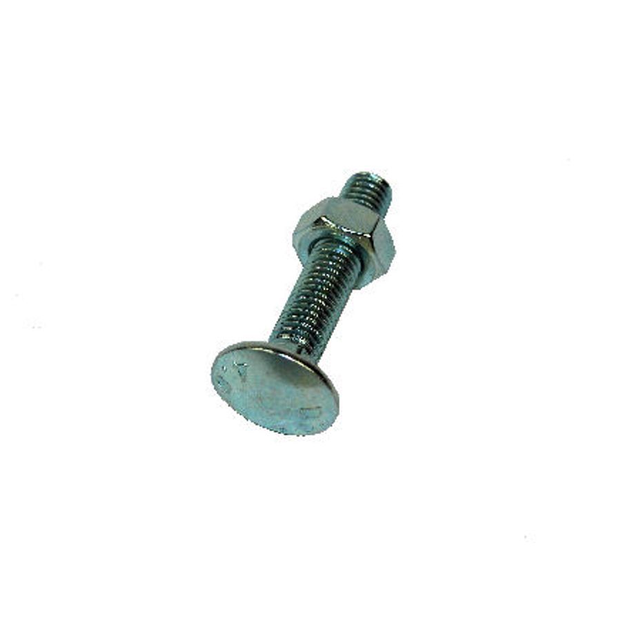 M6 x 25mm Coach Bolt & Nut BZP