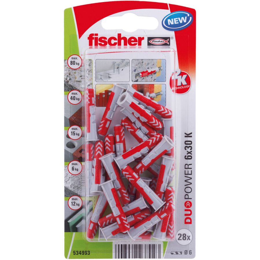 Fischer DuoPower 6 X 30 28 Pack 534993