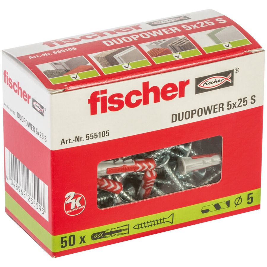 Fischer DuoPower 5 X 25 With Screw 555105