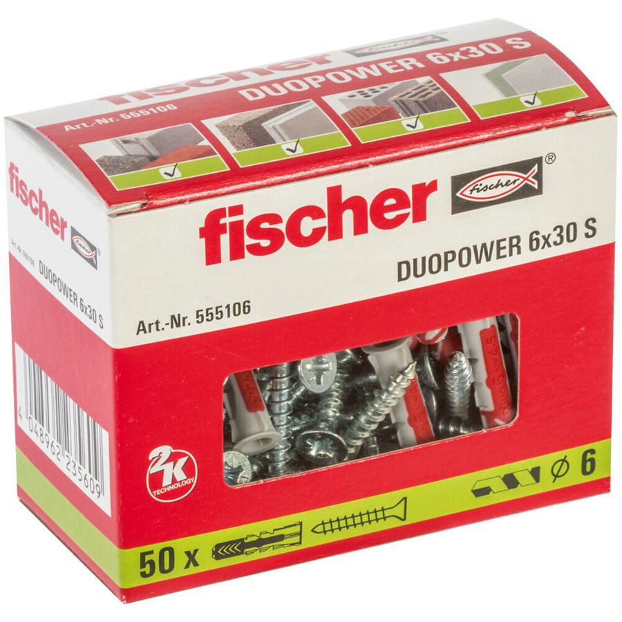 Fischer DuoPower 6 X 30 With Screw 555106