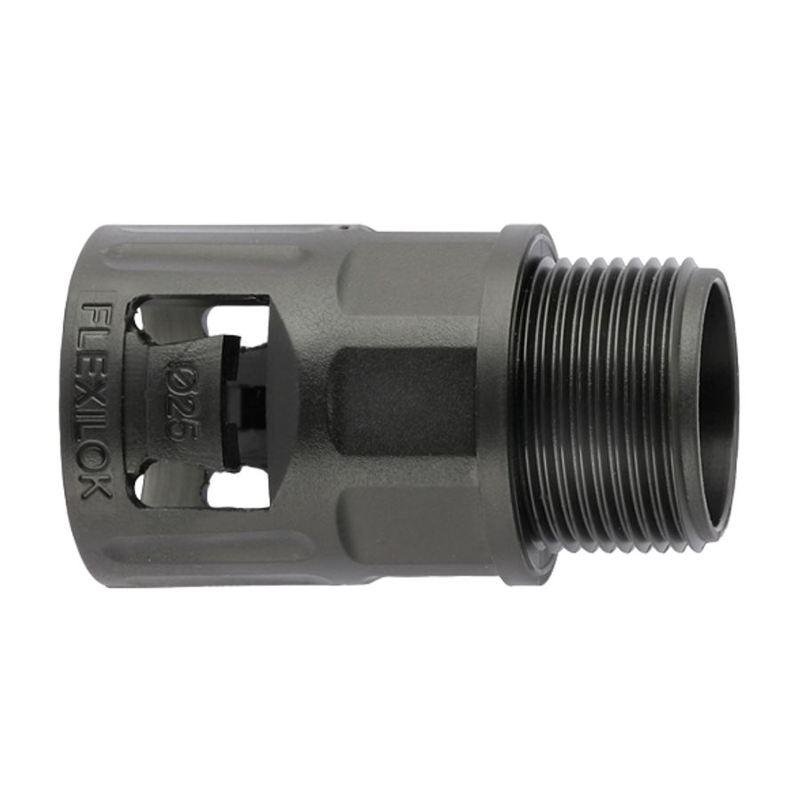 Atkore Flexicon Black IP66 M20 Threaded Flexilok Fitting For 20mm Corrugated Conduit