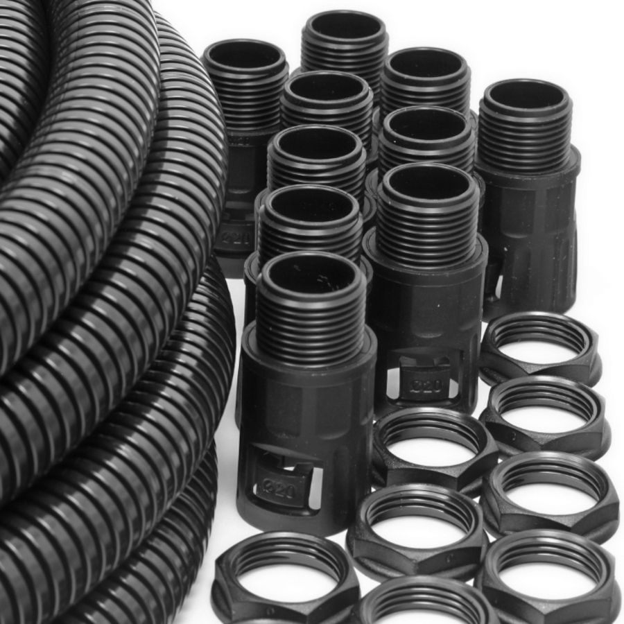 Atkore Koreflex 10m Flexible Conduit 20mm Diameter Nylon PA6 Contractor Pack - Black