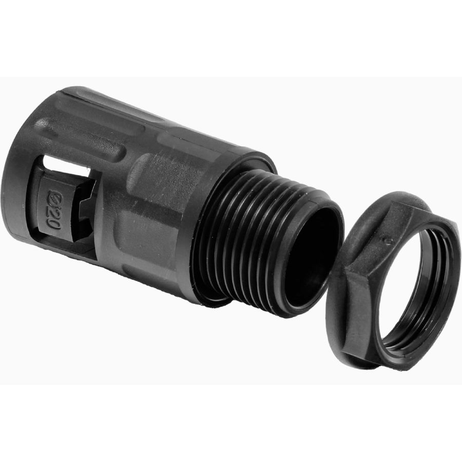 Atkore Koreflex Male Straight Gland Nylon for 16mm Nylon PA6 Flexible Conduit - Black