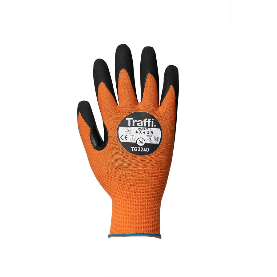 Traffi TG3240 Microdex Nitrile LXT Cut Level B Safety Glove Size 6 4X43B