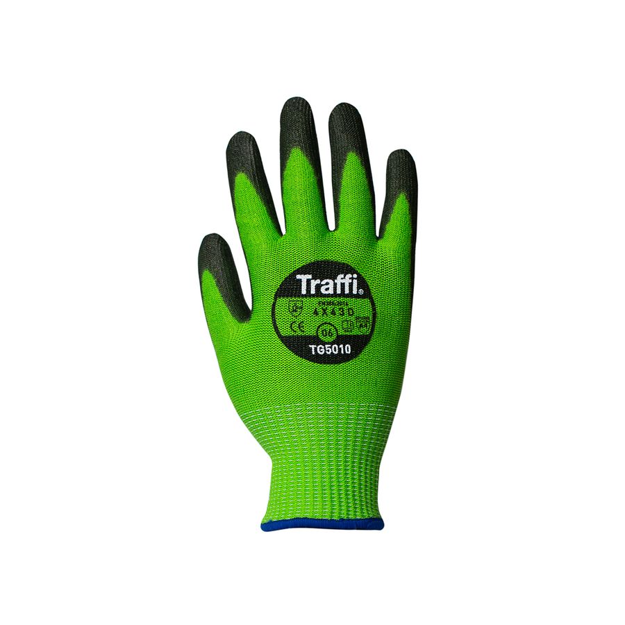 Traffi TG5010 X-Dura Classic PU Cut Level D Safety Glove Size 6 4X43D