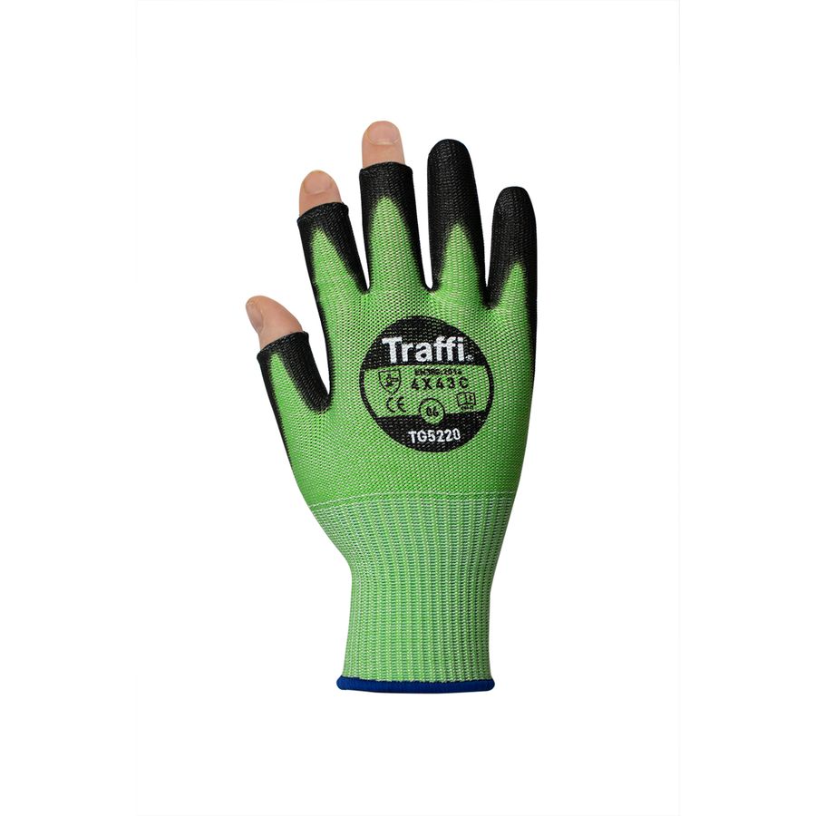 Traffi TG5220 X-Dura 3 Digit PU Cut Level C Safety Glove Size 6 4X43C