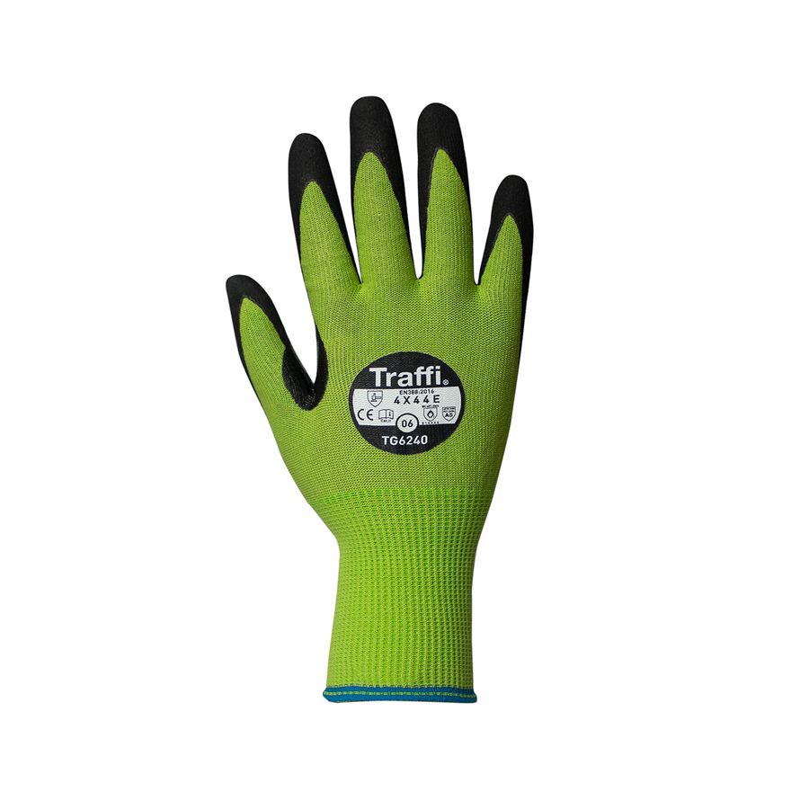 Traffi TG6240 Microdex Nitrile LXT Cut Level E Safety Glove Size 6 4X44E
