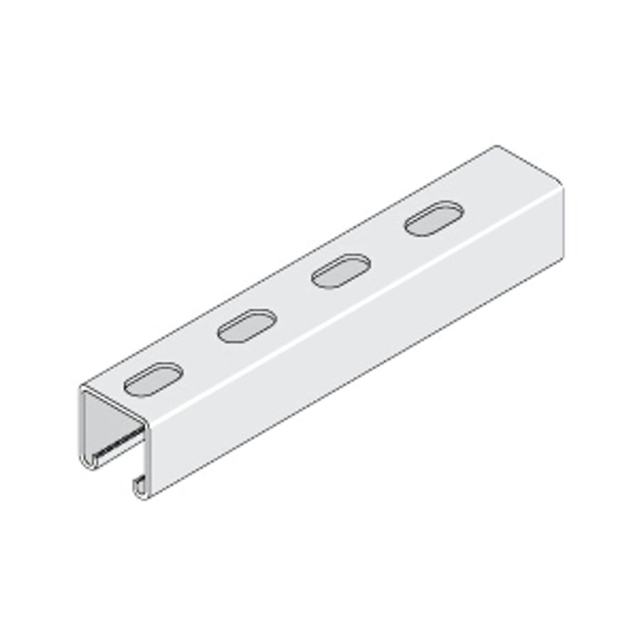 3 Metre Unistrut 41mm x 41 mm x 2.5mm Heavy Gauge M12 Slotted Hot-Dip Galvanised Channel P1000THX3