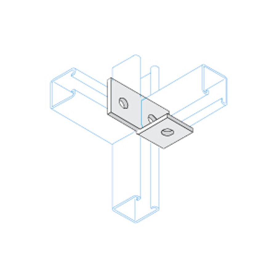 Unistrut 2+1 Hole Left Fitting HDG