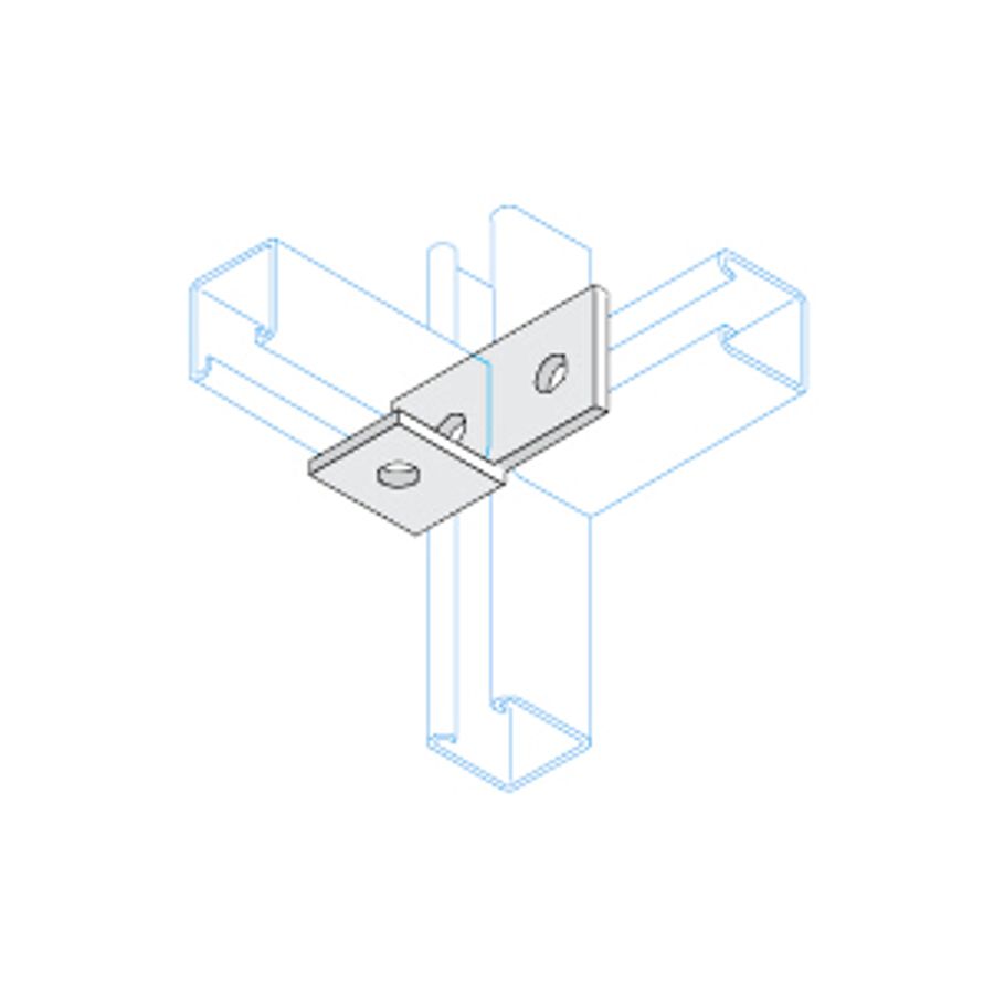 Unistrut 2+1 Hole Right Fitting HDG