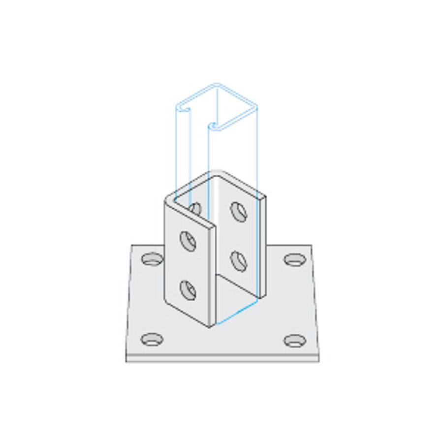 Unistrut 4+6Hole Base Plate HDG