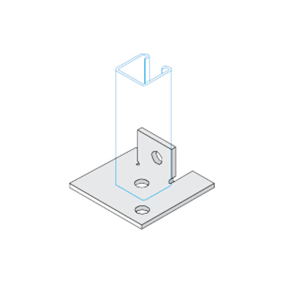 Unistrut 2+1 Hole Base Plate HDG