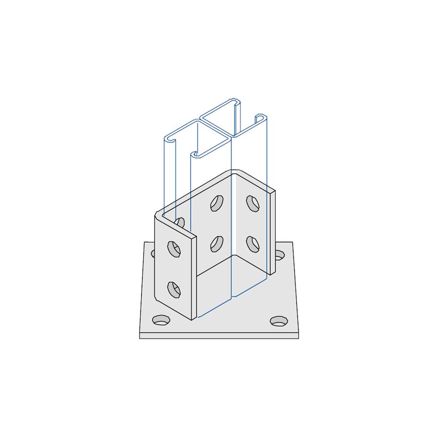 Unistrut 4+8 Hole Base Plate HDG