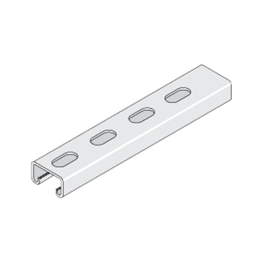 3 Metre Unistrut 41mm x 21mm x 2.5mm Heavy Gauge M10 Slotted Pre-Galvanised Channel P3300T10X3